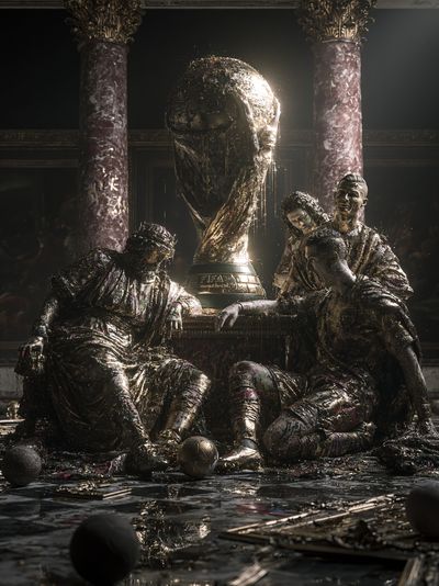 Golden Trophy Hall Surrealism Poster.