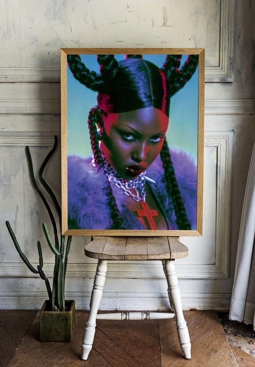 Neon Portrait Fashion Poster. room preview