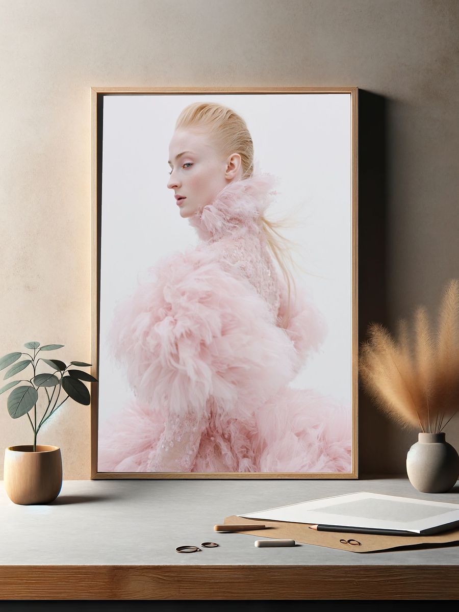 Pink Couture Portrait Poster. — room view 2