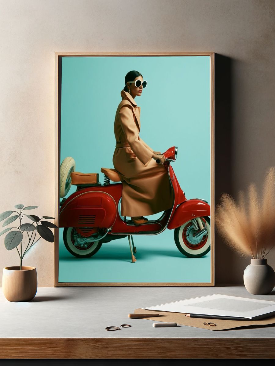 Fashion Scooter Portrait Poster. — room view 2