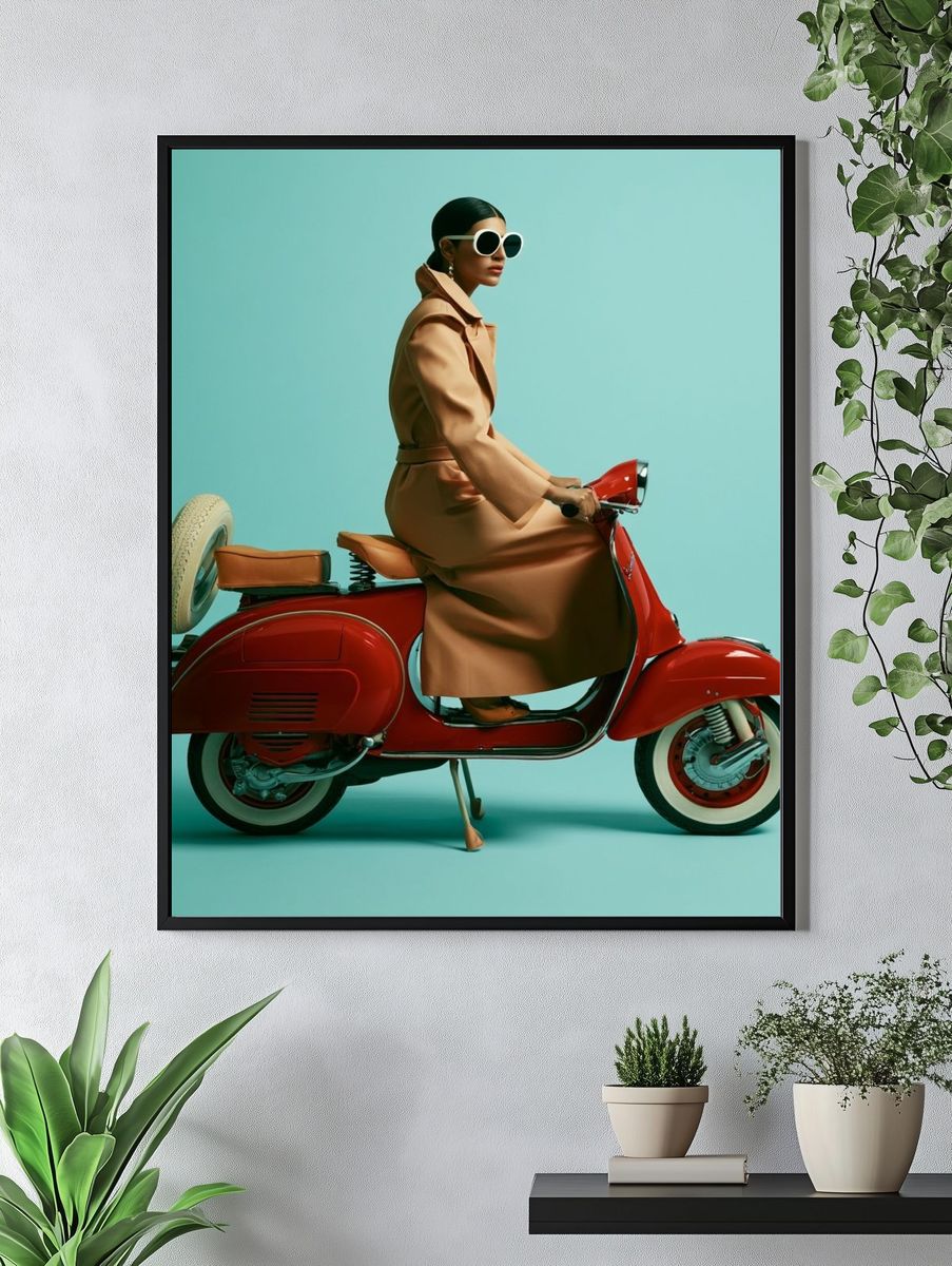 Fashion Scooter Portrait Poster. — room view 4
