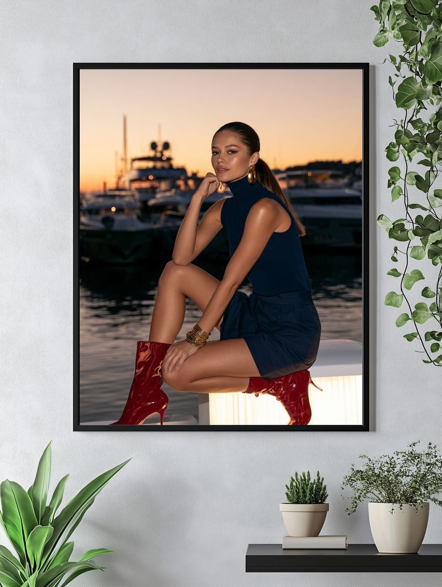 Yacht Marina Sunset Fashion Poster. — room view 4