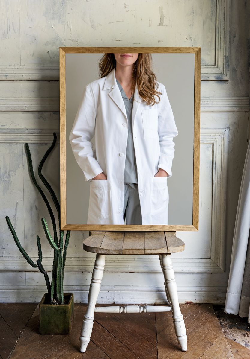 White Lab Coat Fashion Poster. — room view 1