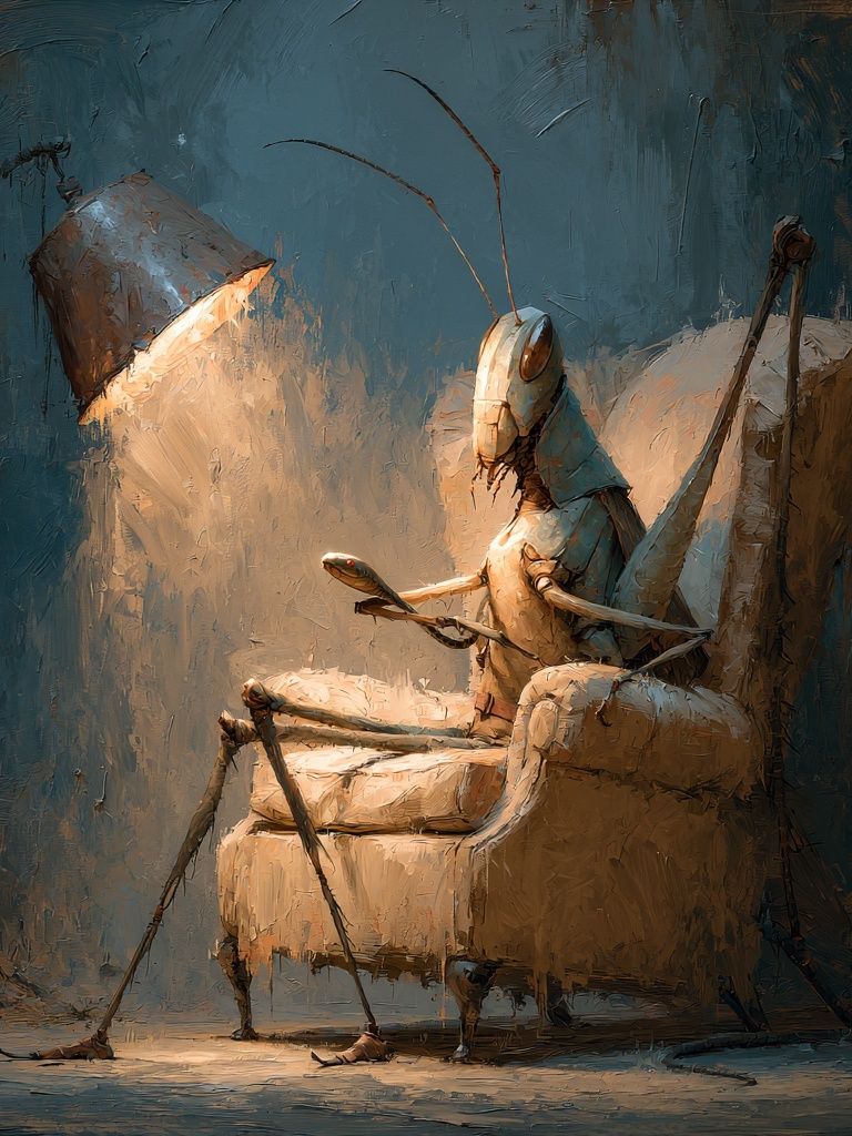 Praying Mantis Chair — Surrealist Print. poster detail
