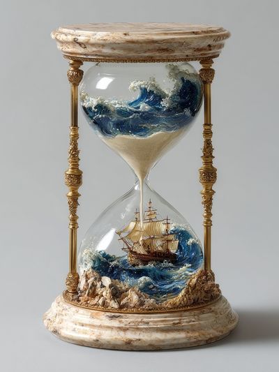 Ocean Hourglass Surrealism Poster. poster print