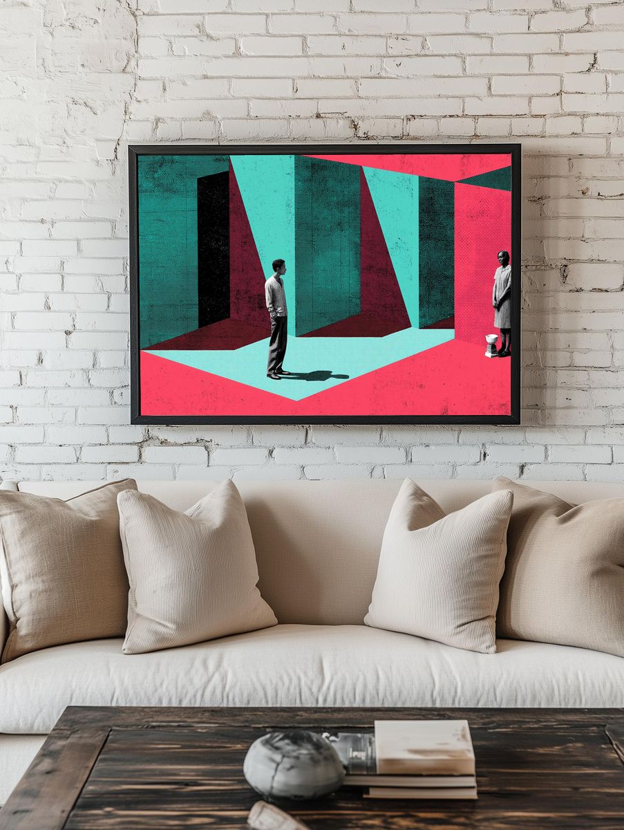 Surreal Geometric Figures Poster. room preview