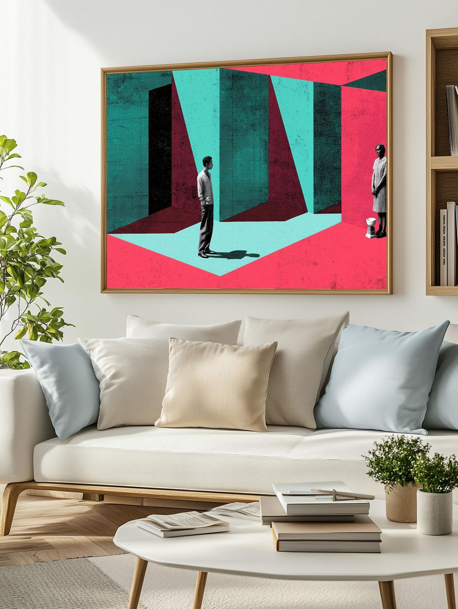 Surreal Geometric Figures Poster. — room view 2