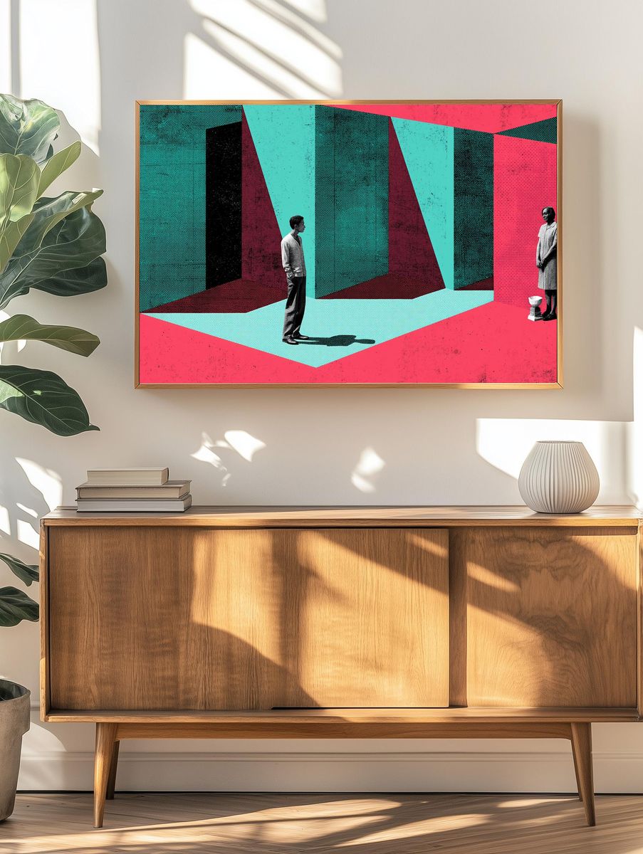 Surreal Geometric Figures Poster. — room view 3