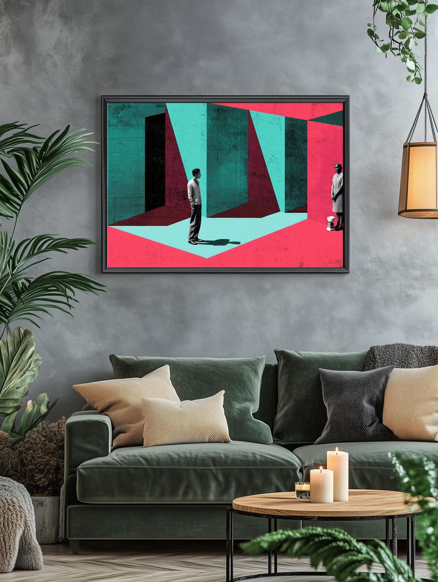 Surreal Geometric Figures Poster. — room view 4