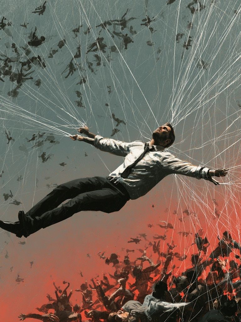 Suspended Man Surrealism Poster. poster — fine-art art
