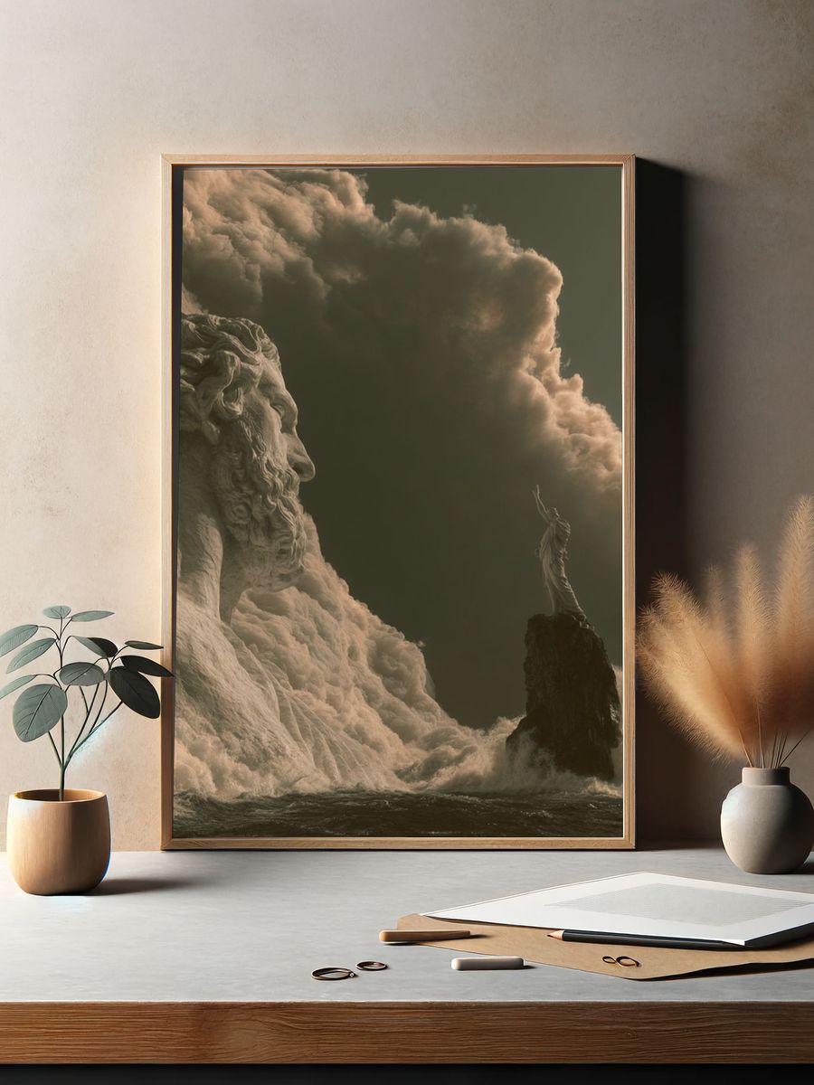Mythic Sea Giant Surrealism Poster. — room view 2