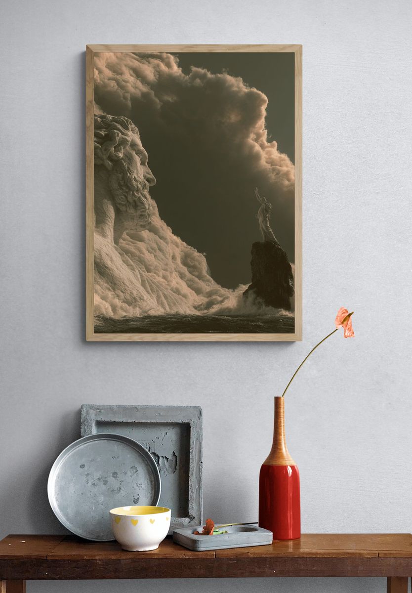 Mythic Sea Giant Surrealism Poster. — room view 3