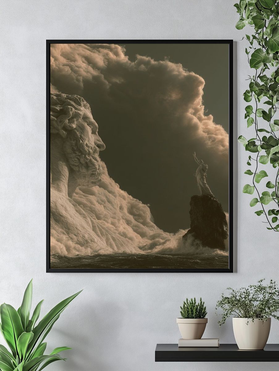 Mythic Sea Giant Surrealism Poster. — room view 4