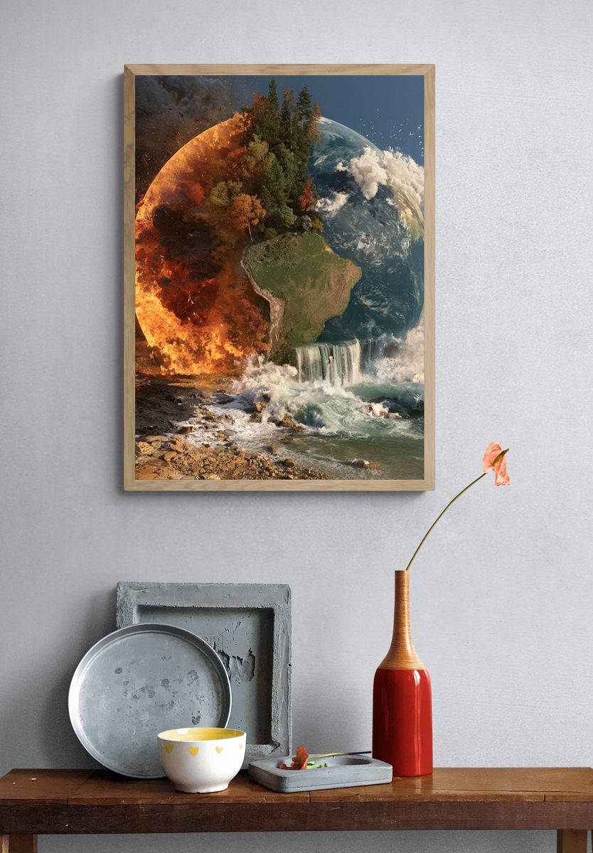 Earth Elements Surrealism Poster. — room view 3