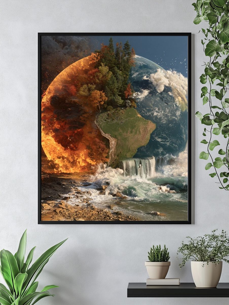Earth Elements Surrealism Poster. — room view 4