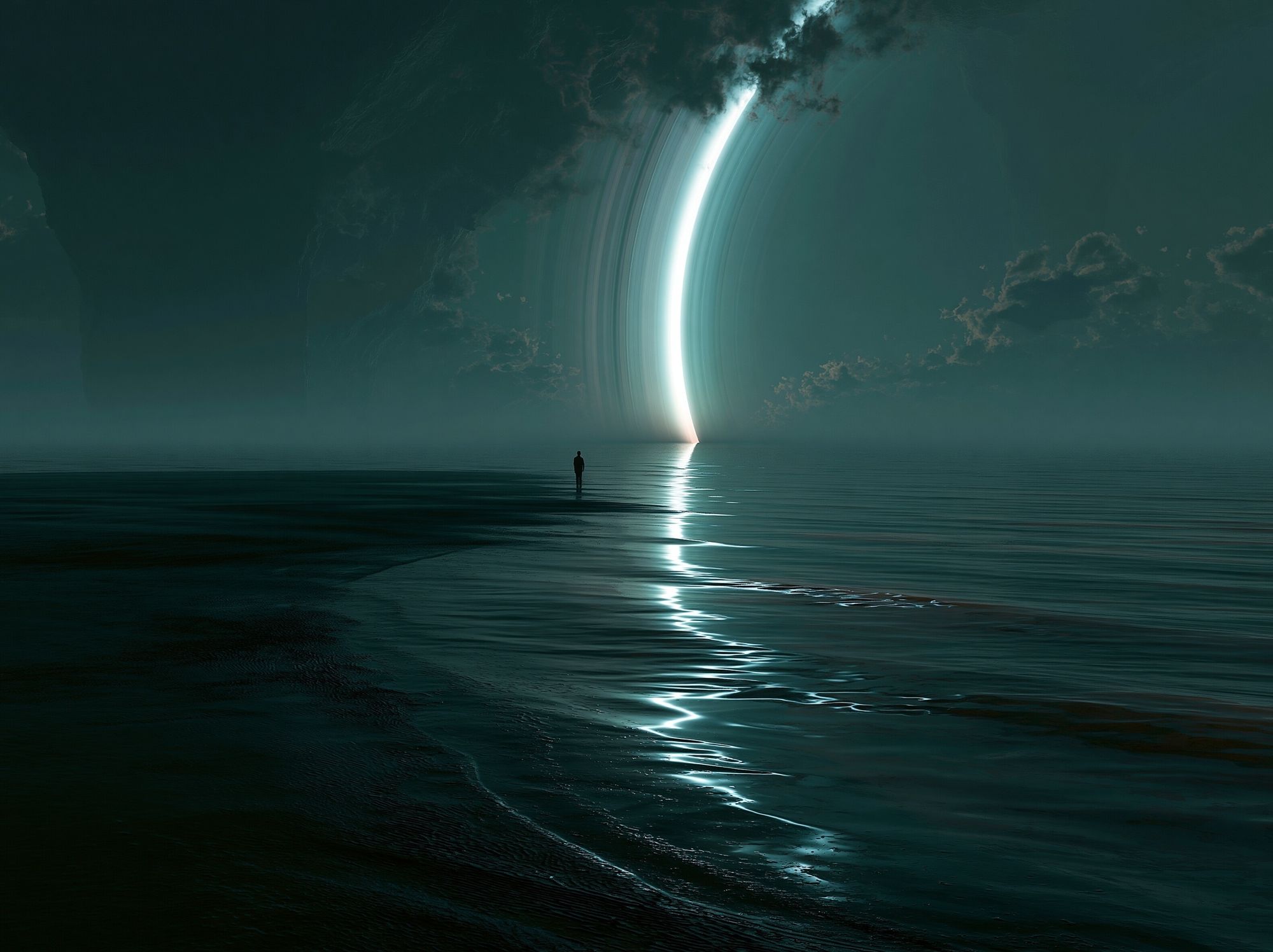 Celestial Seascape Surrealism Poster. poster — fine-art art