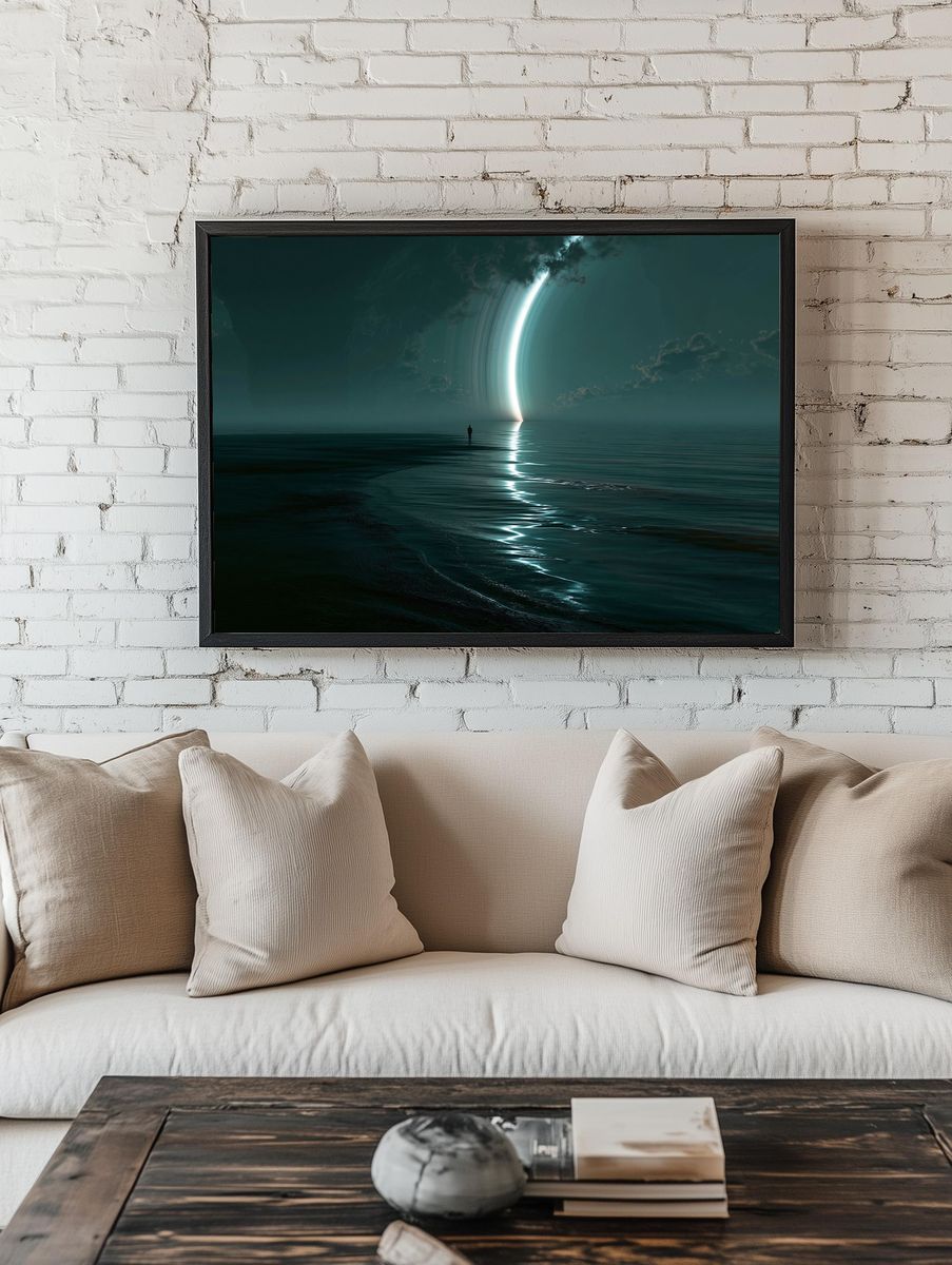 Celestial Seascape Surrealism Poster. — room view 1