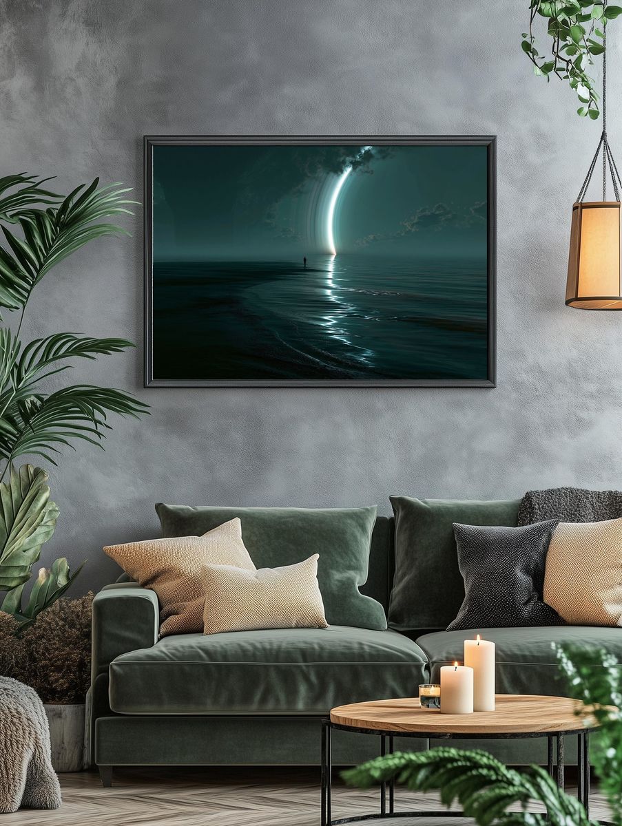 Celestial Seascape Surrealism Poster. — room view 4