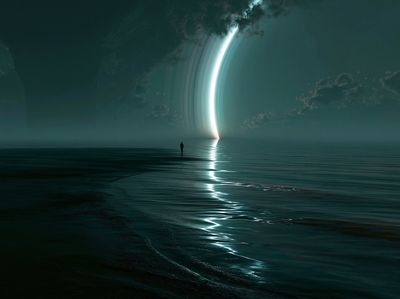 Celestial Seascape Surrealism Poster. poster