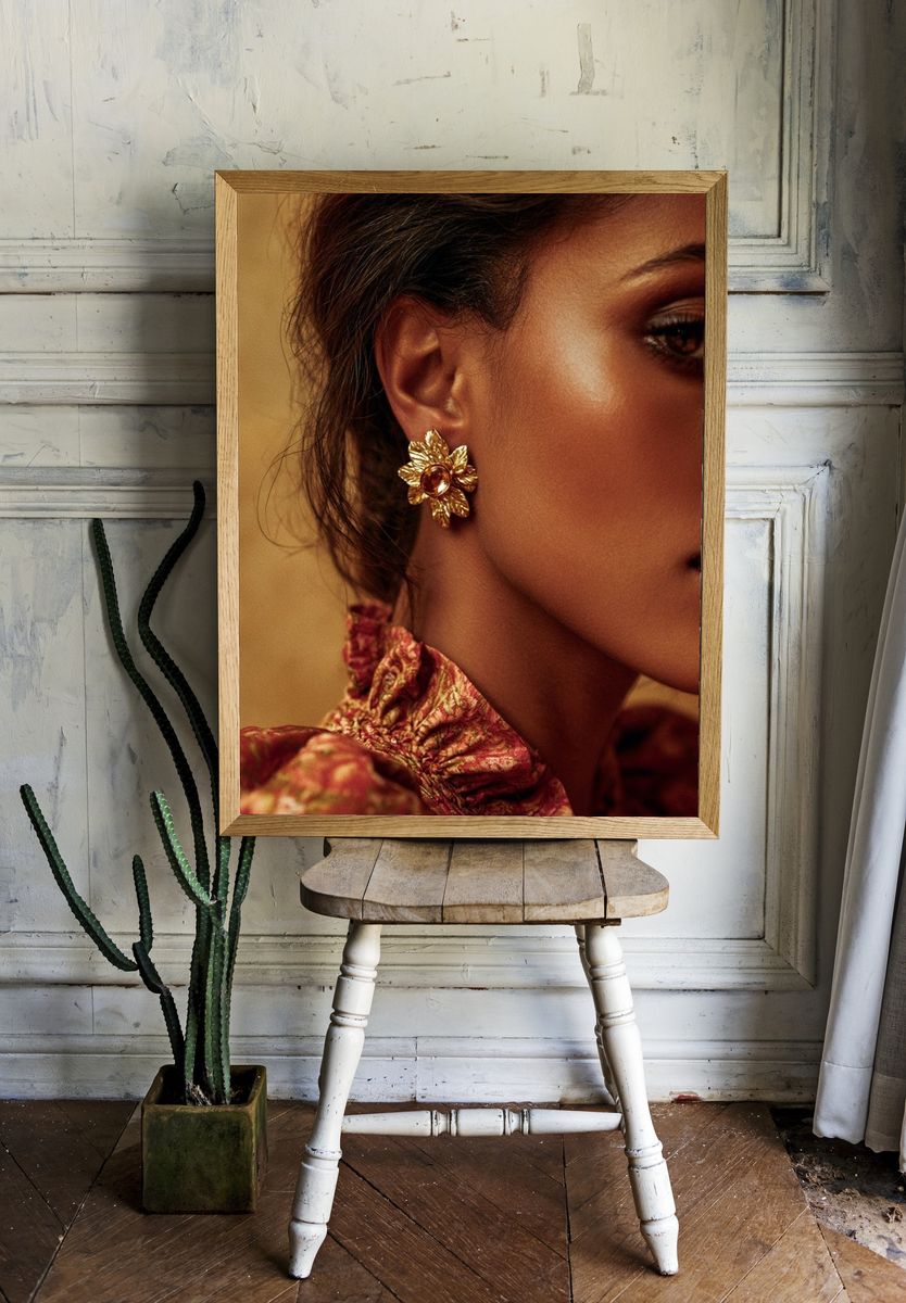 Golden Portrait Fashion Poster. room preview