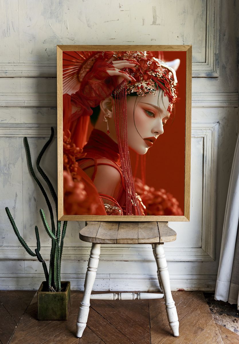 Crimson Couture Portrait Print. — room view 1