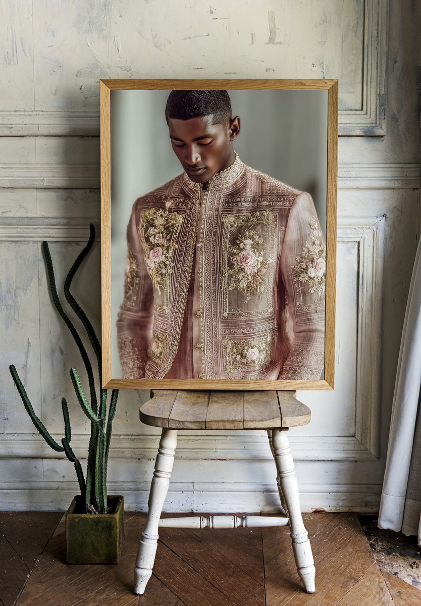 Embroidered Portrait Fashion Poster. room preview