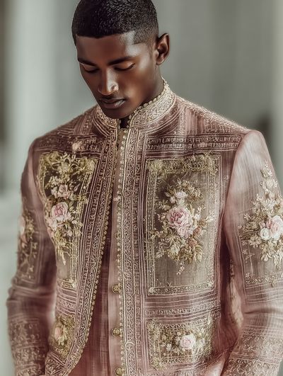 Embroidered Portrait Fashion Poster.