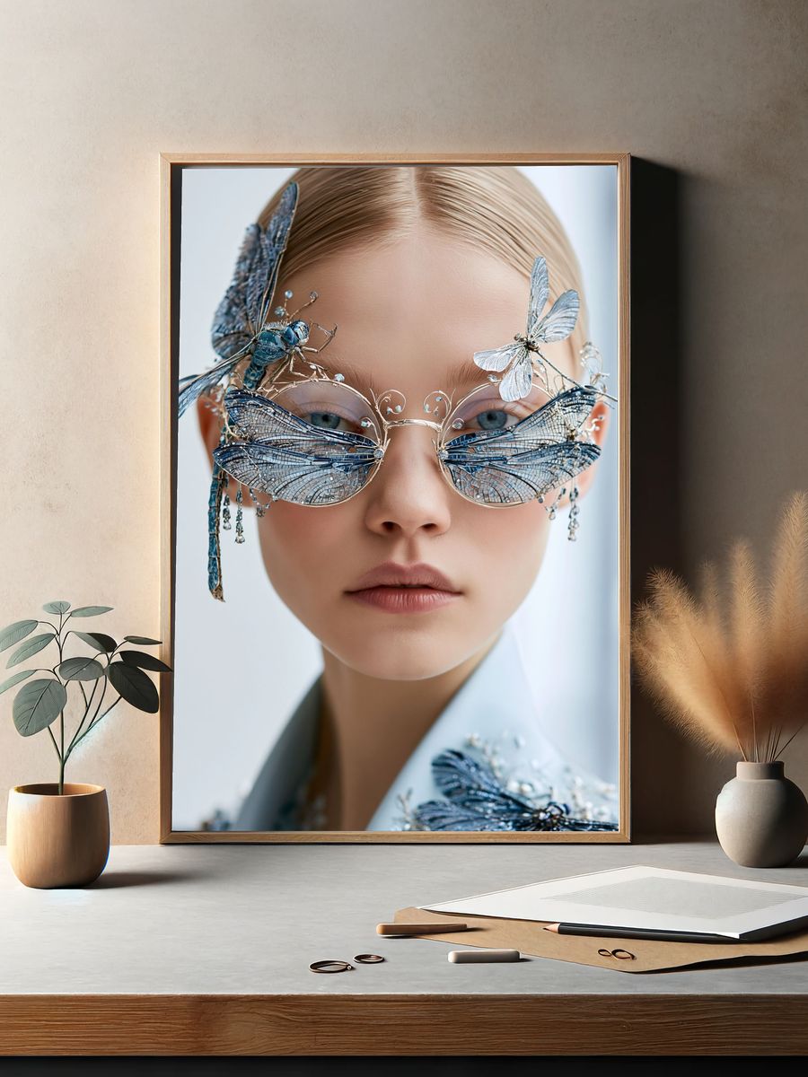 Butterfly Couture Portrait Print. — room view 2