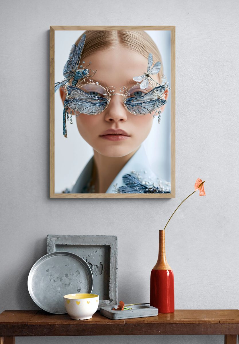 Butterfly Couture Portrait Print. — room view 3