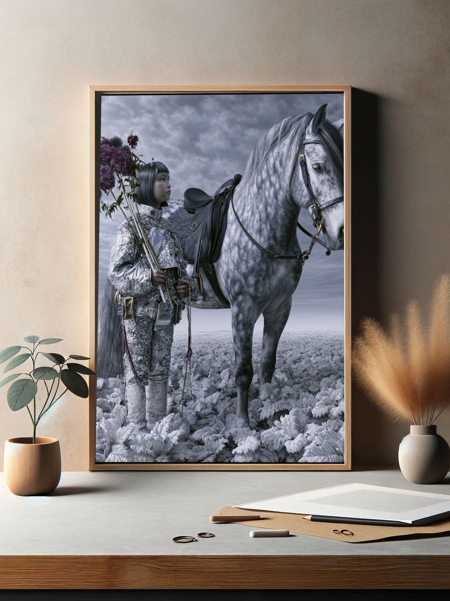 Surreal Girl and Horse Print. — room view 2