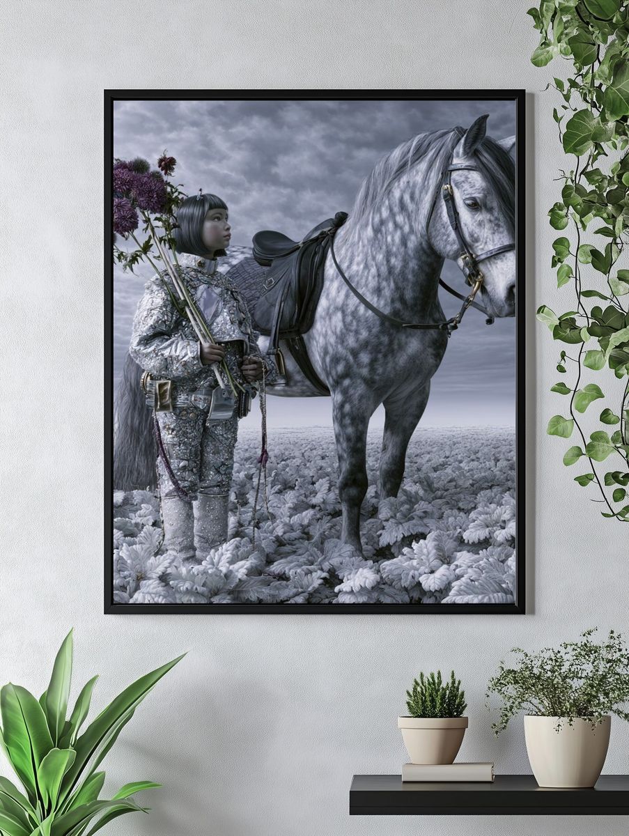 Surreal Girl and Horse Print. — room view 4