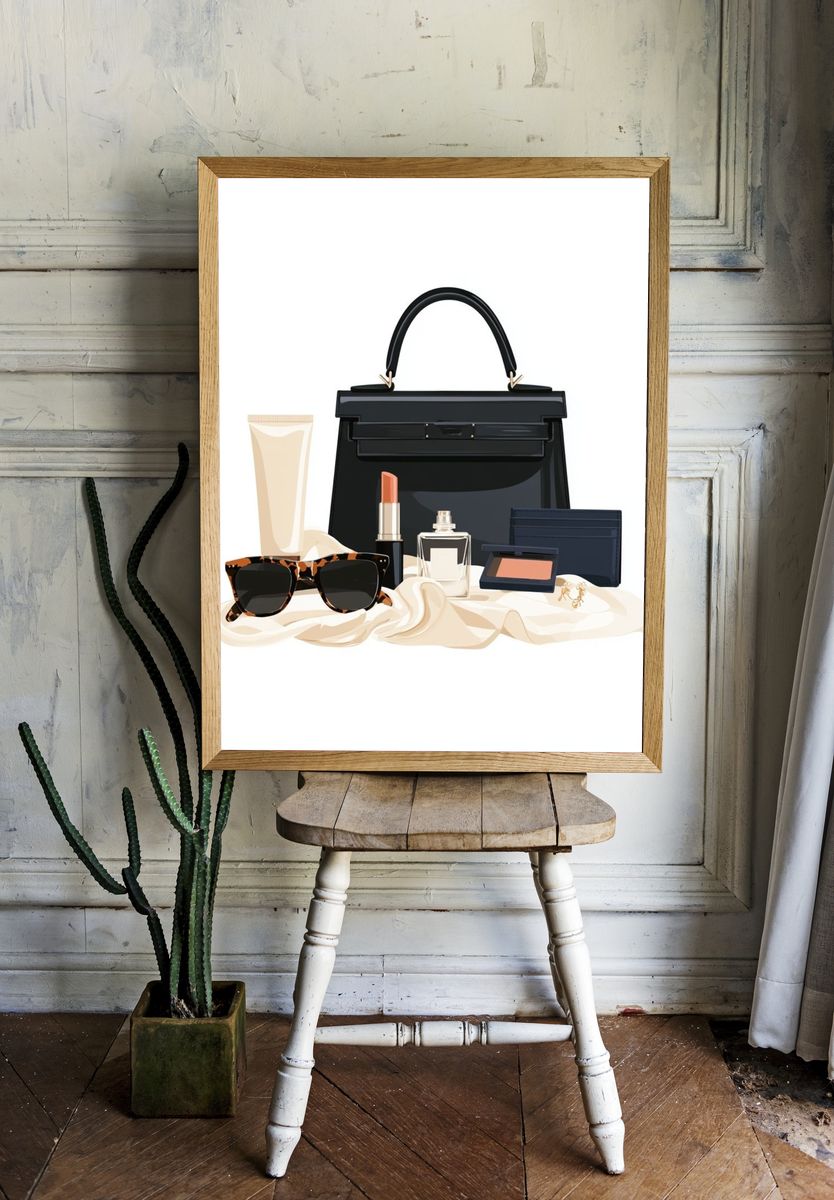 Luxury Handbag and Beauty Still Life Poster. room preview
