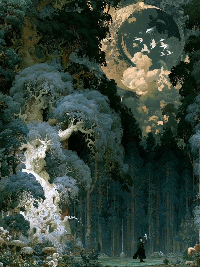 Enchanted Forest Moon Poster. poster — fine-art art