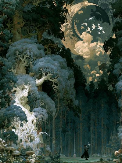 Enchanted Forest Moon Poster. poster