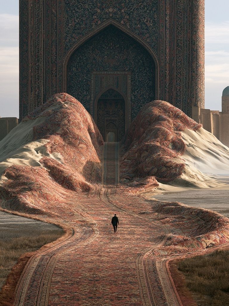 Desert Carpet Palace Surrealism Print. poster — fine-art art