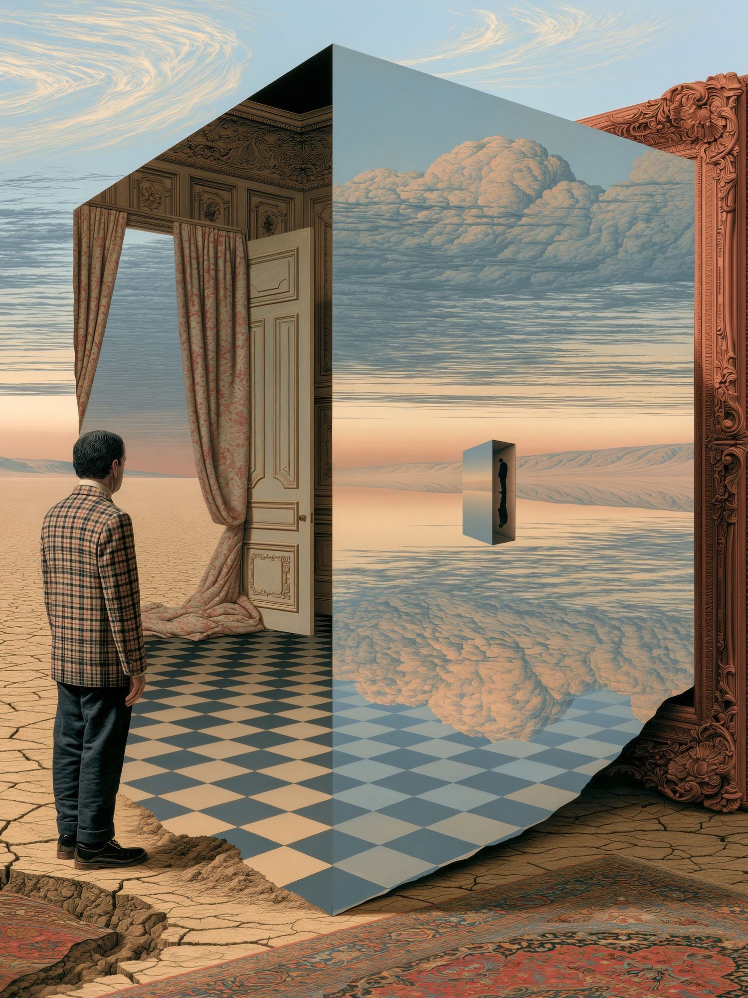 Surreal Doorway Desert Print. poster — fine-art art