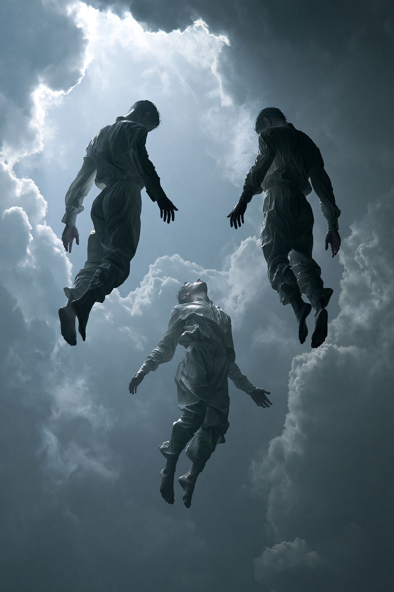 Floating Figures Surrealism Print. poster detail