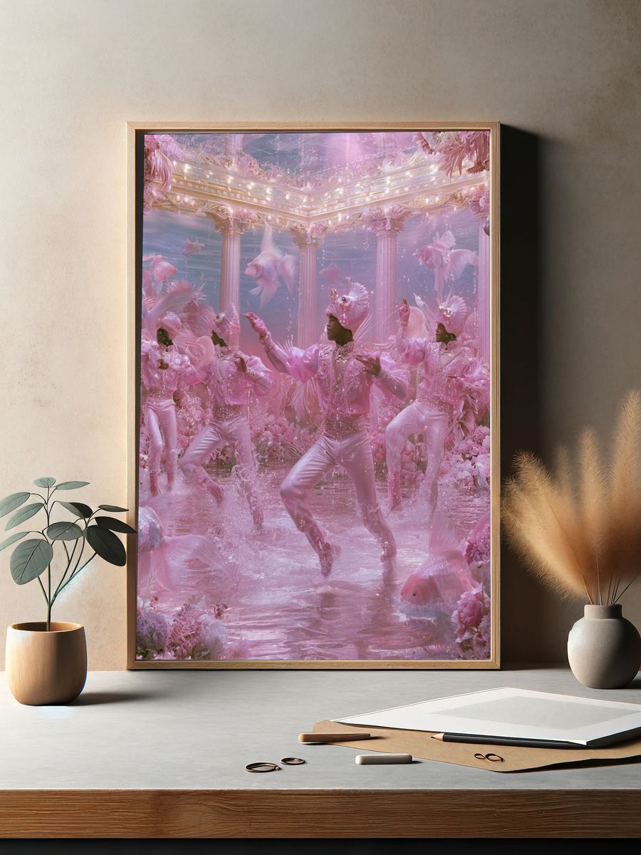 Pink Underwater Ballet Poster. — room view 2