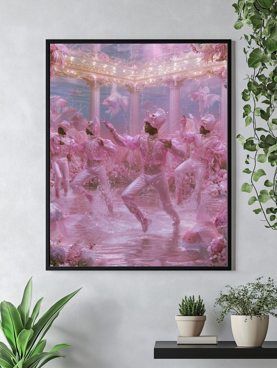 Pink Underwater Ballet Poster. — room view 4