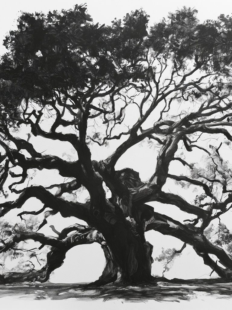 Ancient Tree Ink Poster. poster detail