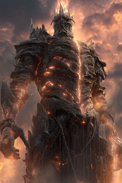 Fiery Titan — Fantasy Art Print. poster