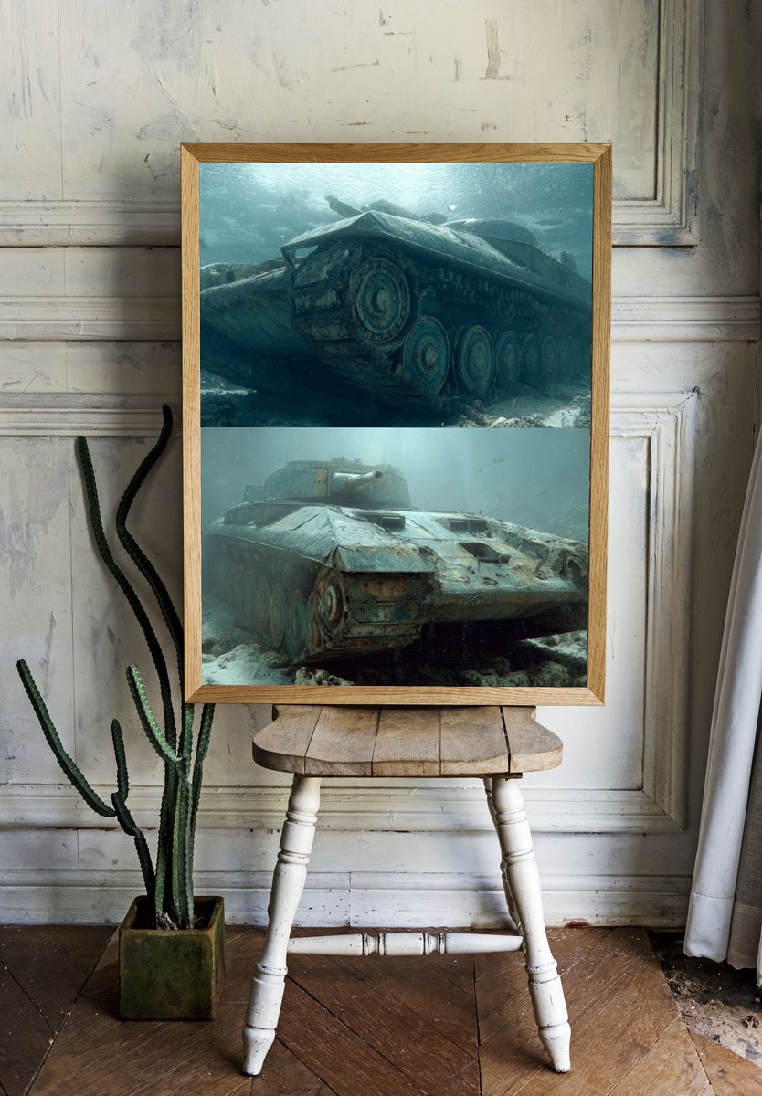 Sunken Tank Underwater Print room preview