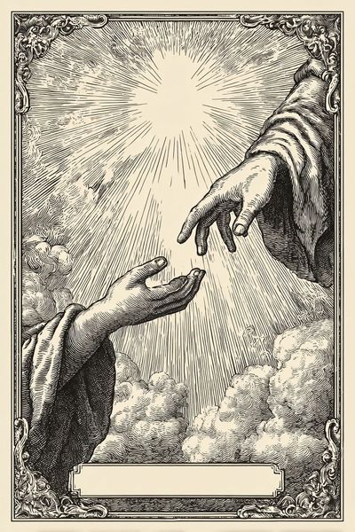 Divine Hands Vintage Print. poster print