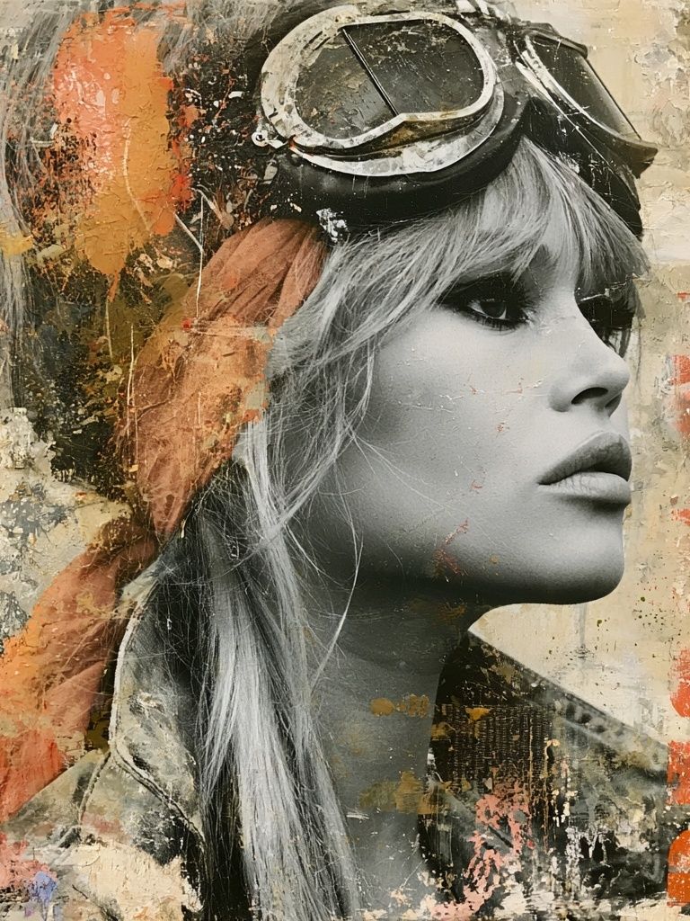 Vintage Aviator Portrait Print. poster detail