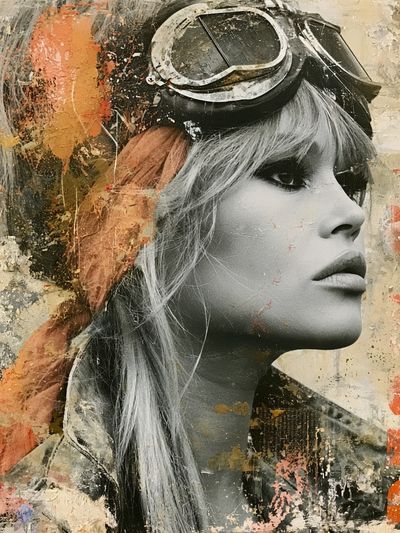 Vintage Aviator Portrait Print.