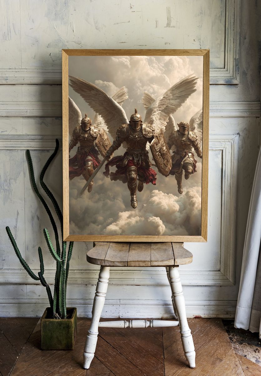 Angelic Warriors — Fantasy Art Print room preview