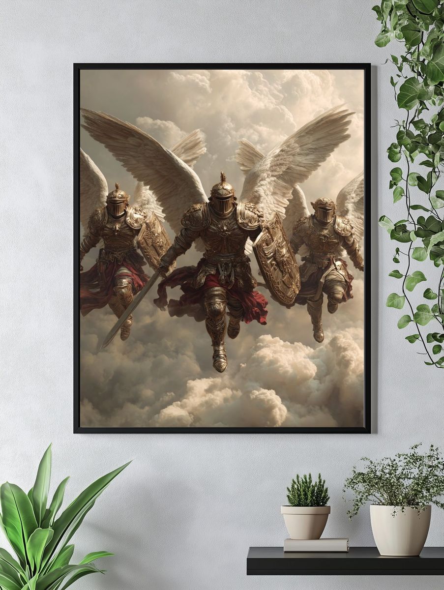 Angelic Warriors — Fantasy Art Print. — room view 4