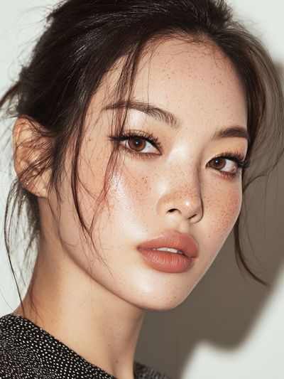 Freckled Beauty Portrait Poster. poster