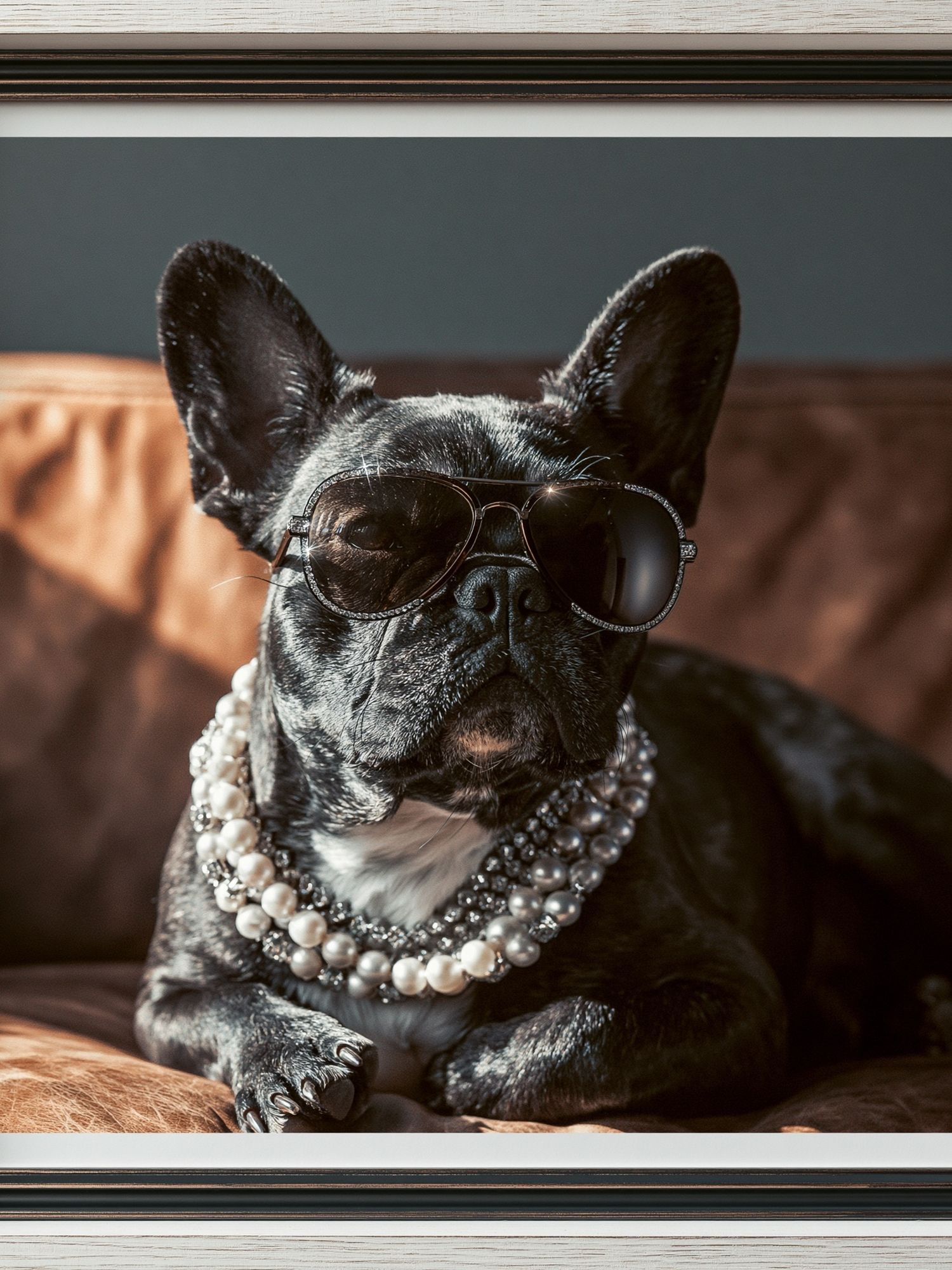 French Bulldog Glam Portrait Poster. poster detail