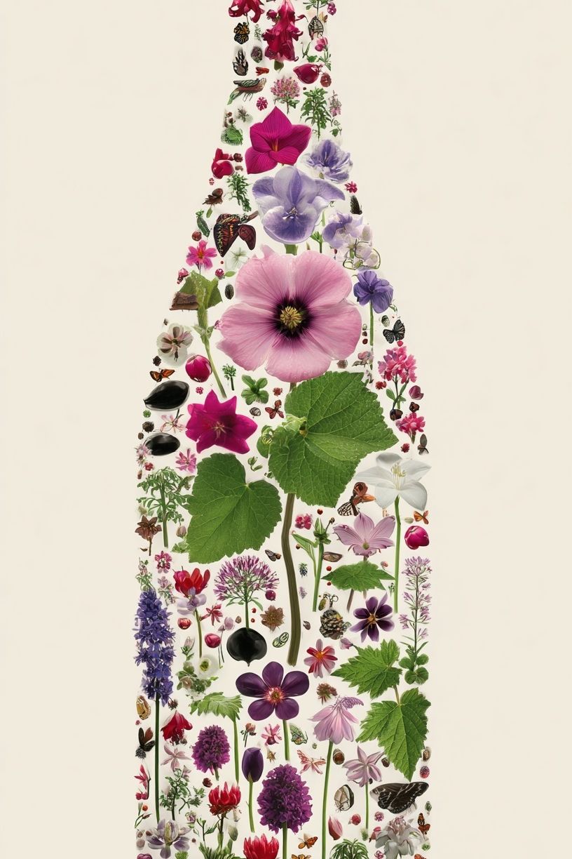 Floral Bottle Illustration Poster. poster — illustration art